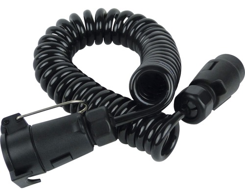 Spiral cable 7p.1->3m.plug/socket 12V.pvc