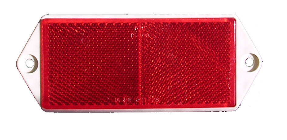 Reflector red 125x51mm.screwed